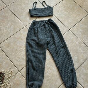 Waffle knit jogger set